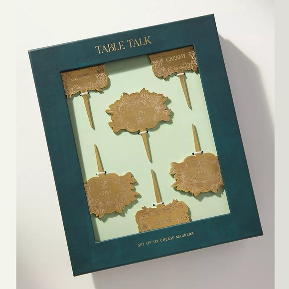 NEW Table Talk Orelia Charcuterie Cheese Markers, Set of 6 - Gold - Picture 1 of 2